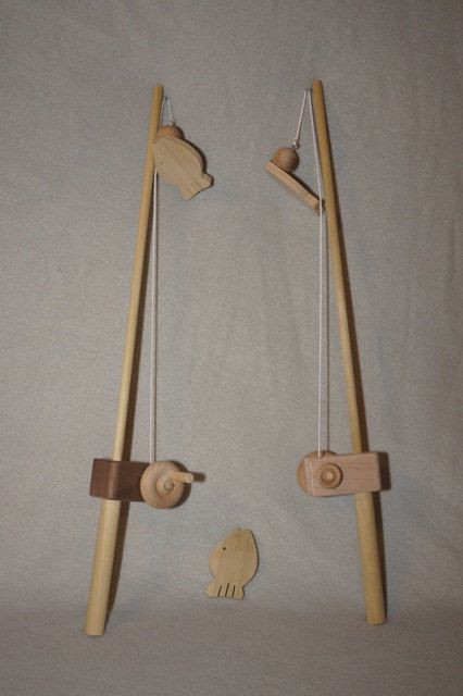 DIY Kids Fishing Pole
 Organic Wooden Toy Fishing Pole