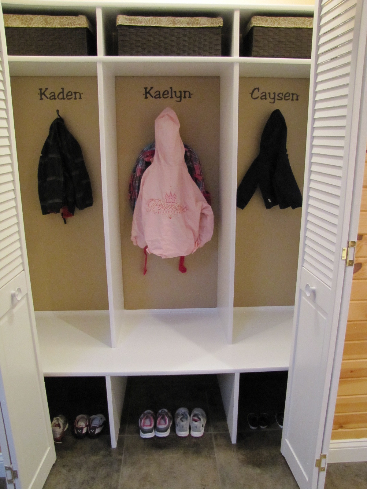 DIY Kids Lockers
 DIY Kids Lockers Cubbies for Coats School Bags etc