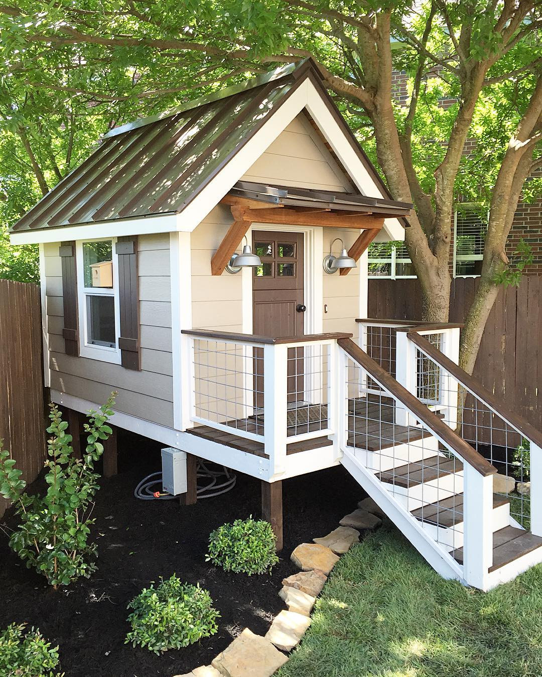 DIY Kids Playhouse
 Backyard Playhouse Made from Scratch ourfauxfarmhouse