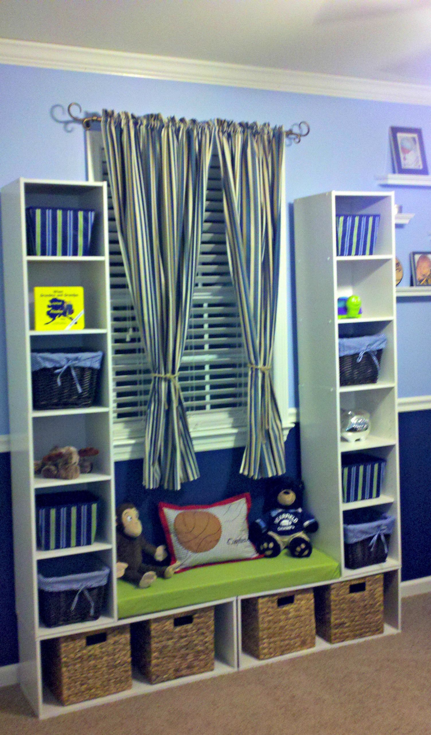 DIY Kids Room Storage
 Maybe for M s big boy room DIY Storage Unit with window