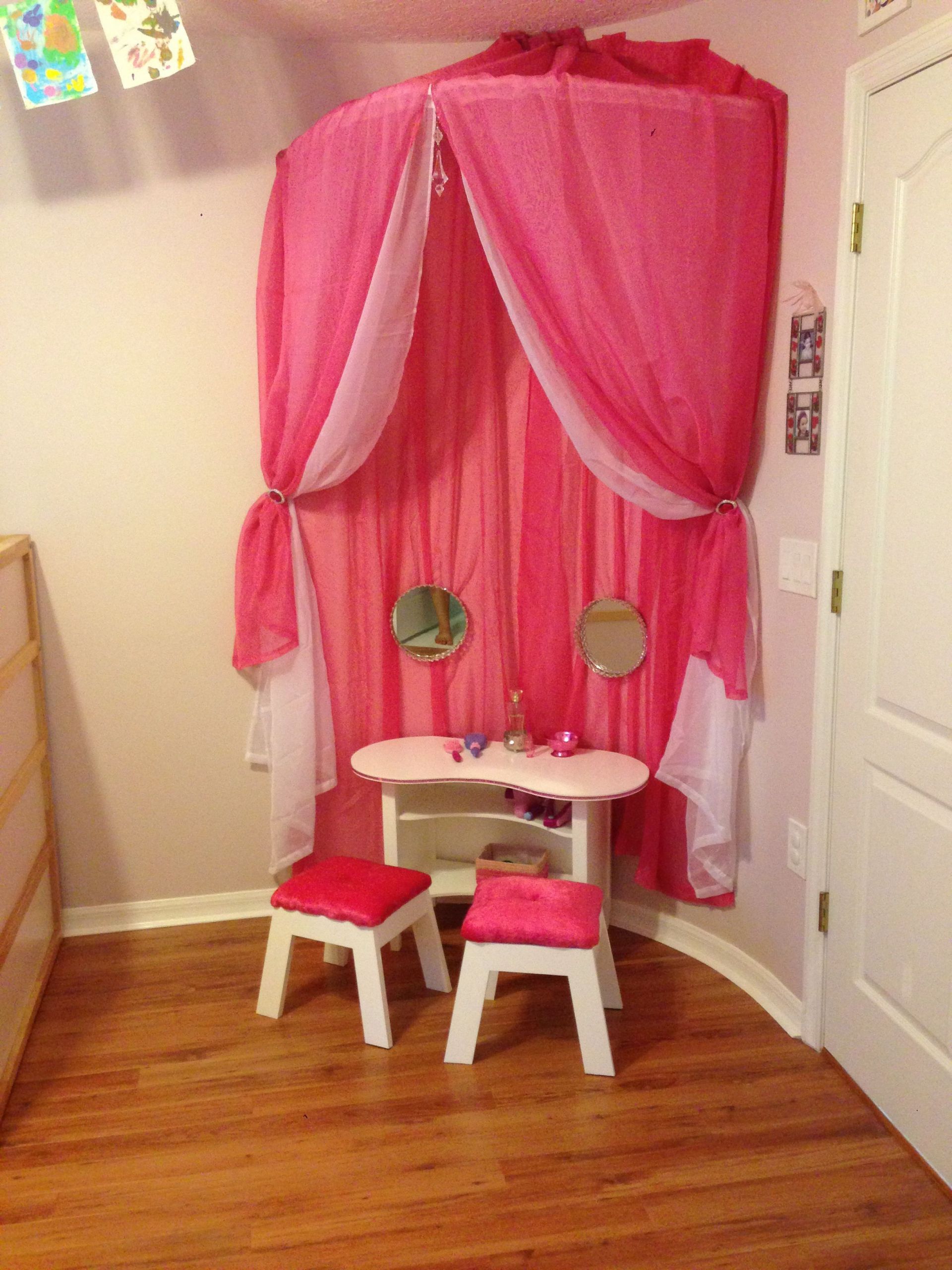 Diy Kids Vanity
 over the drinks table