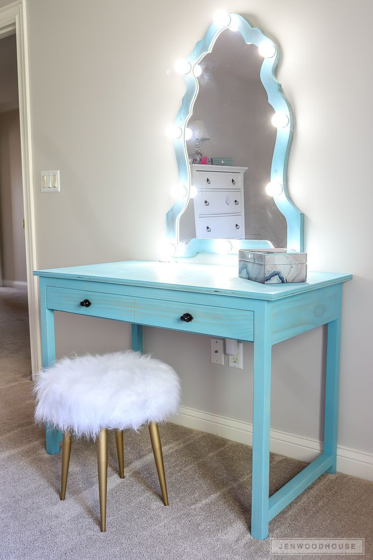 Diy Kids Vanity
 How To Make a DIY Makeup Vanity with Hollywood Lighted