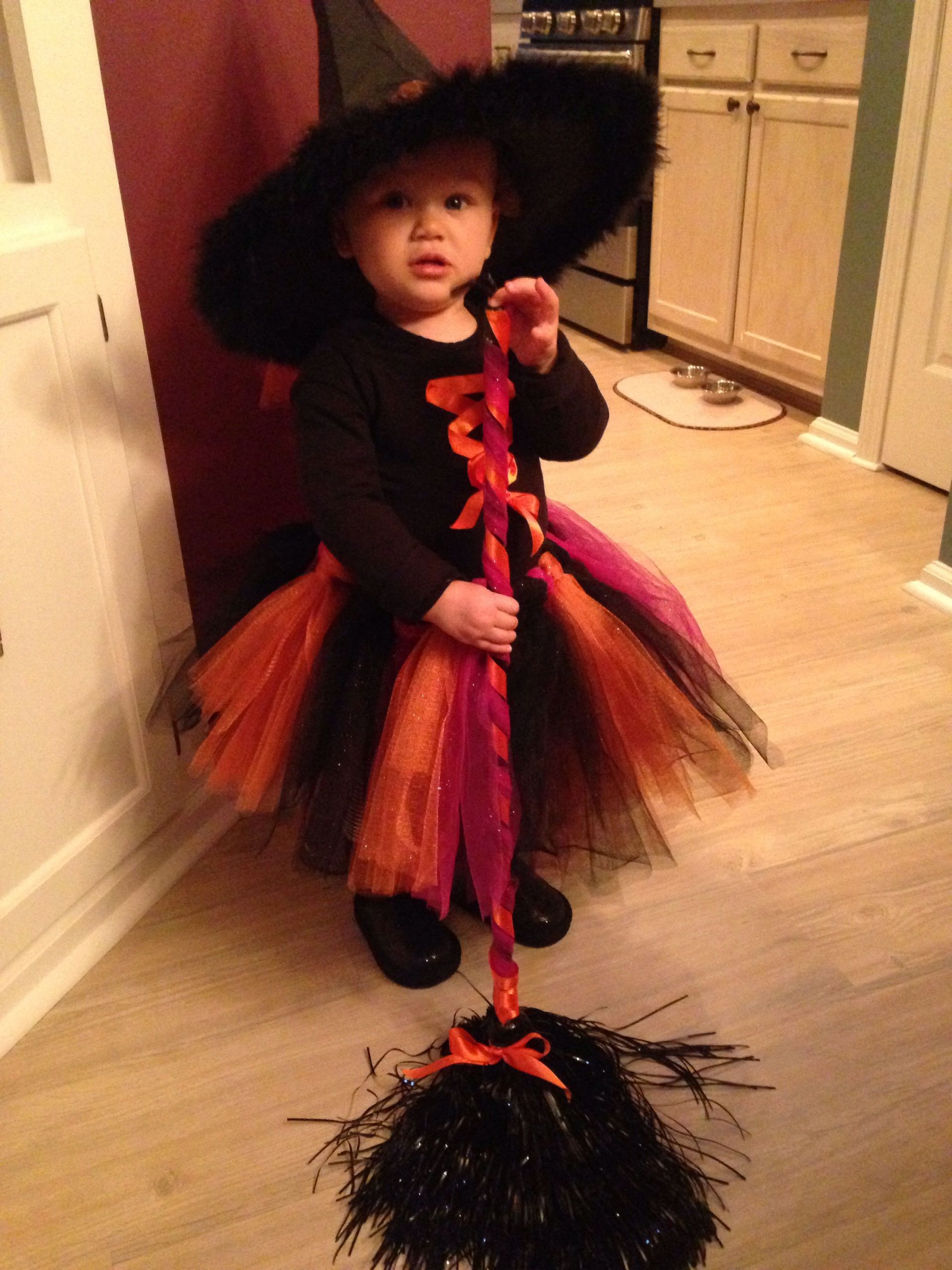 Diy Kids Witch Costume
 Toddler witch Halloween costume made for my niece