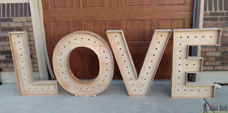 DIY Marquee Letters Wood
 Wood DIY LOVE Marquee Letters Her Tool Belt