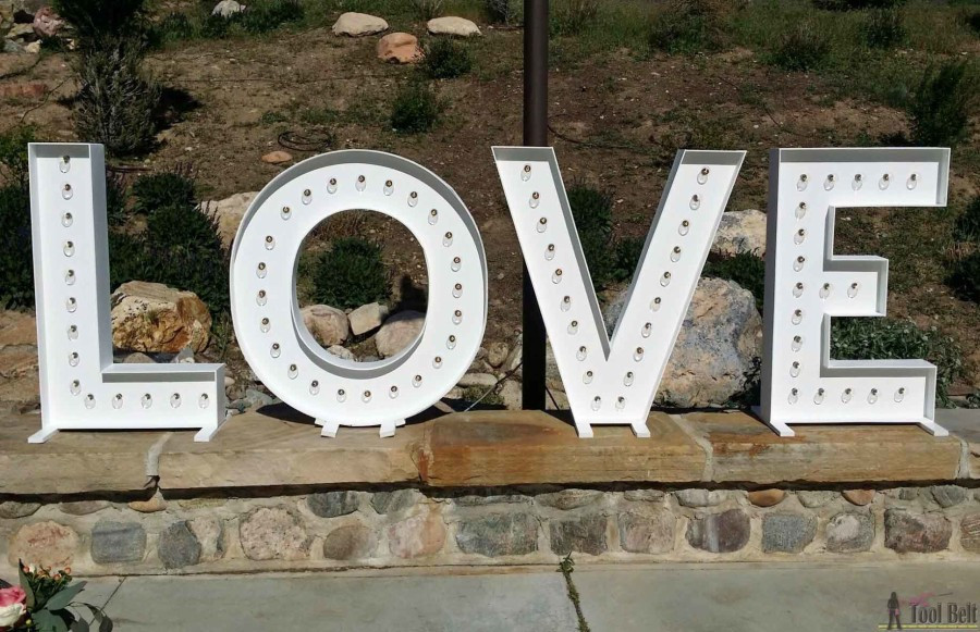 DIY Marquee Letters Wood
 Wood DIY LOVE Marquee Letters Her Tool Belt