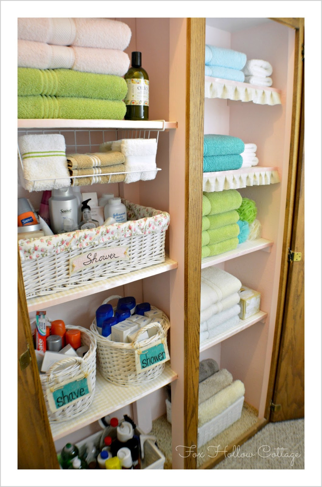 DIY Organization Closet
 Project Linen Closet Reveal pretty and organized  Fox