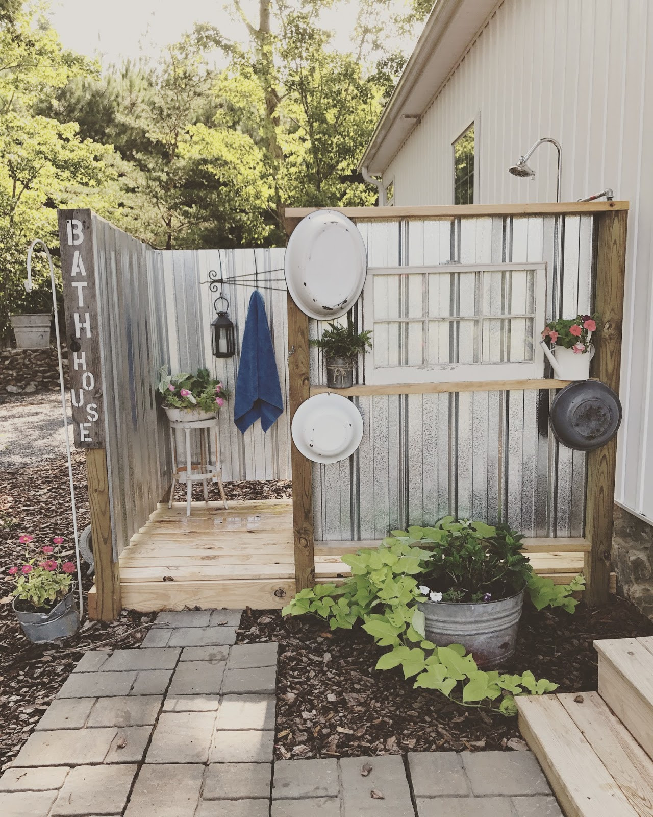 DIY Outdoor Shower Plumbing
 RaH Rags Designs DIY Outdoor Shower