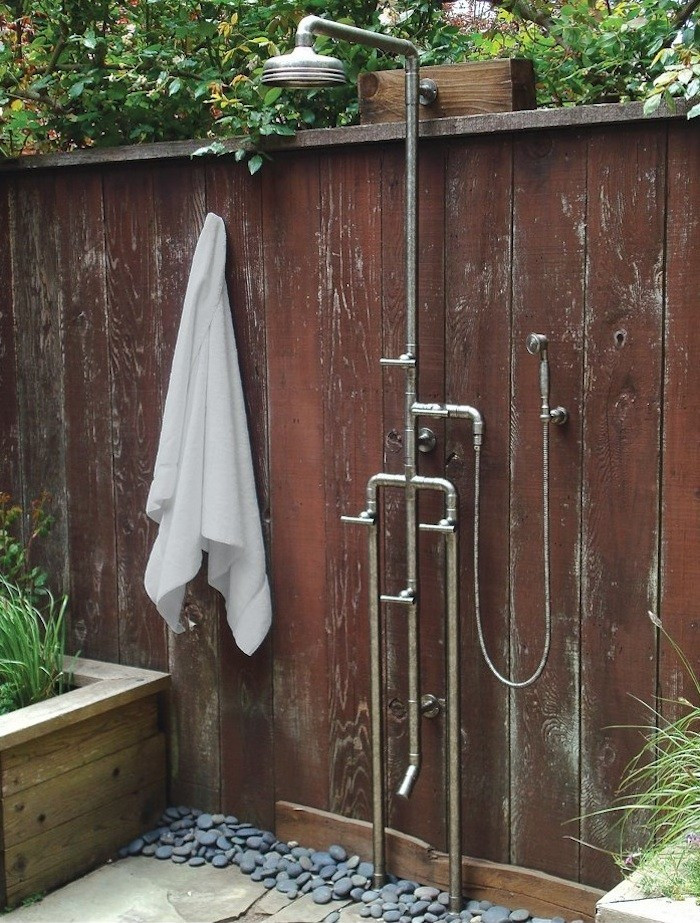 DIY Outdoor Shower Plumbing
 High Low Rugged Outdoor Shower Remodelista