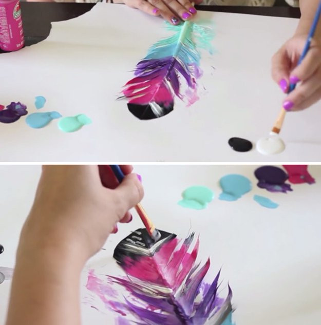 DIY Painting For Kids
 DIY Painted Feathers