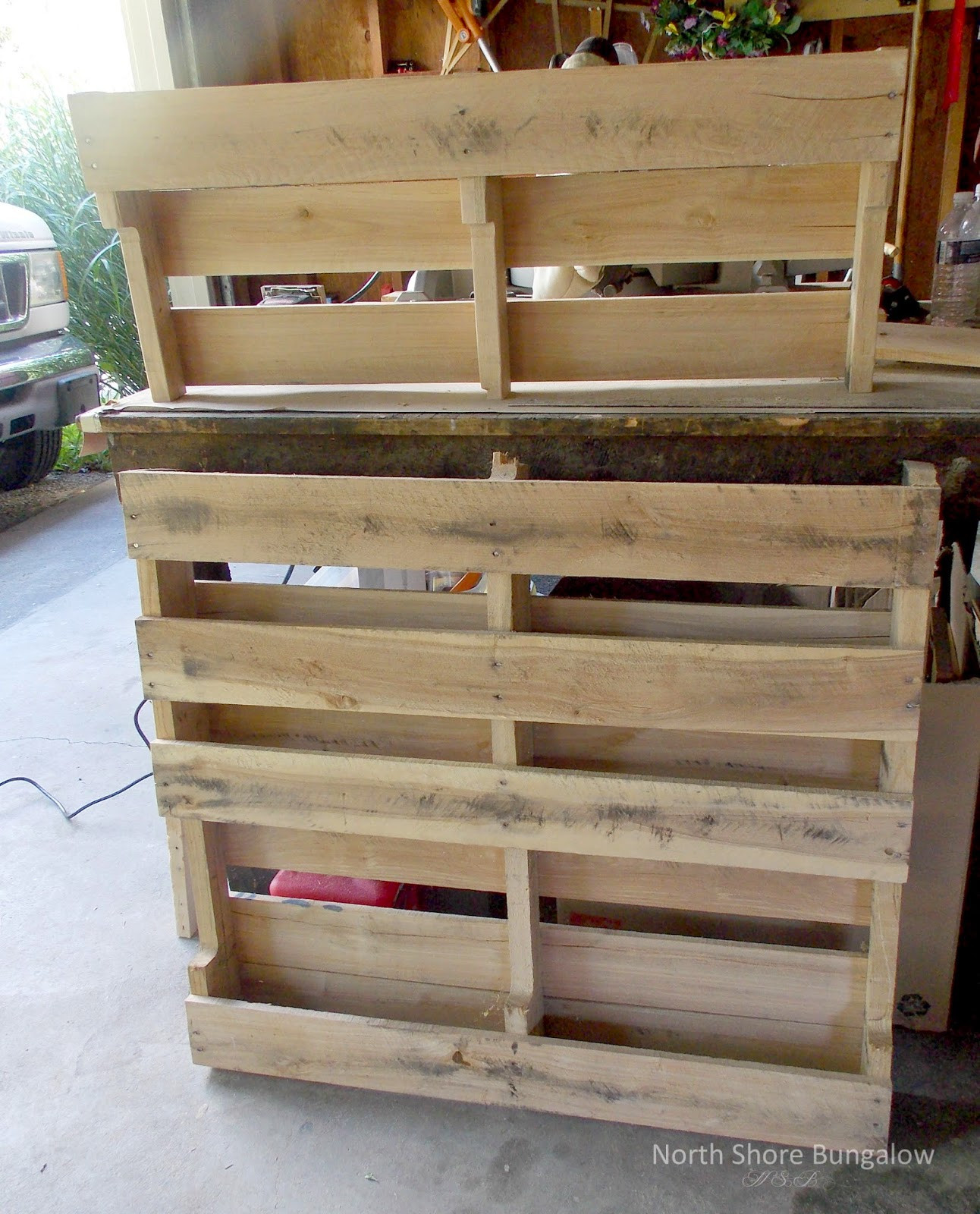 DIY Pallet Coat Rack
 North Shore Bungalow DIY Wood Pallet Coat Rack