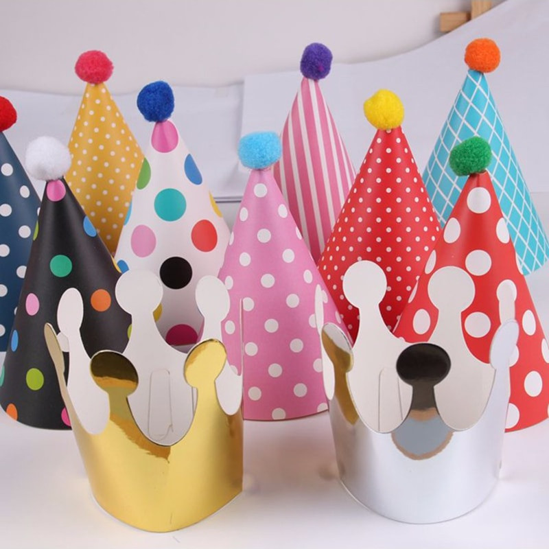 DIY Party Decorations For Kids
 11pcs set DIY Polka Dot Striped Party Hats Kids Birthday