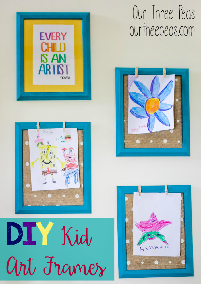 DIY Picture Frames For Kids
 DIY Kid Art Frames Our Three Peas