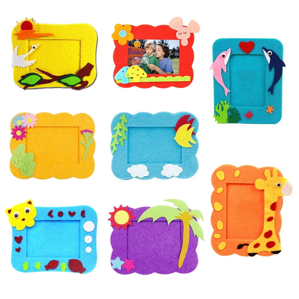 DIY Picture Frames For Kids
 DIY Multicolor Frame with Cloth Stickers Kit free