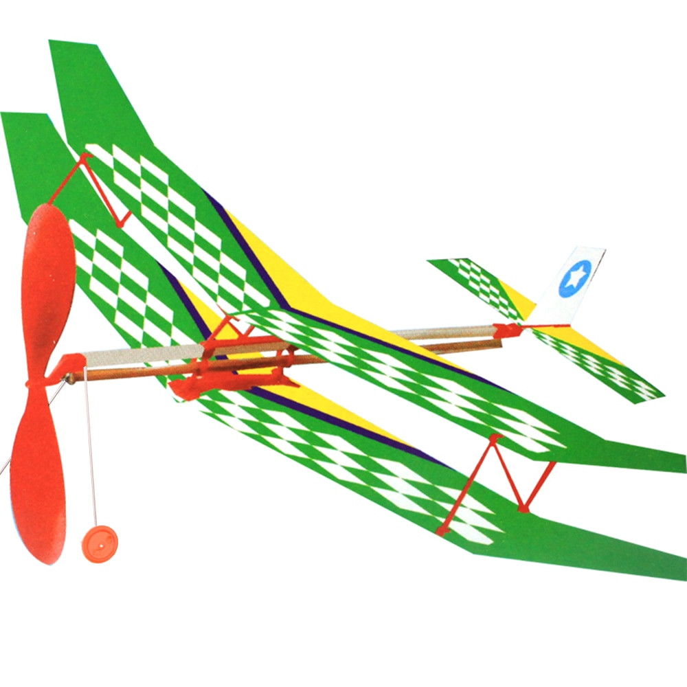 DIY Plane Kit
 DIY Rubber Band Powered Biplane Aircraft Baby Kids Outdoor
