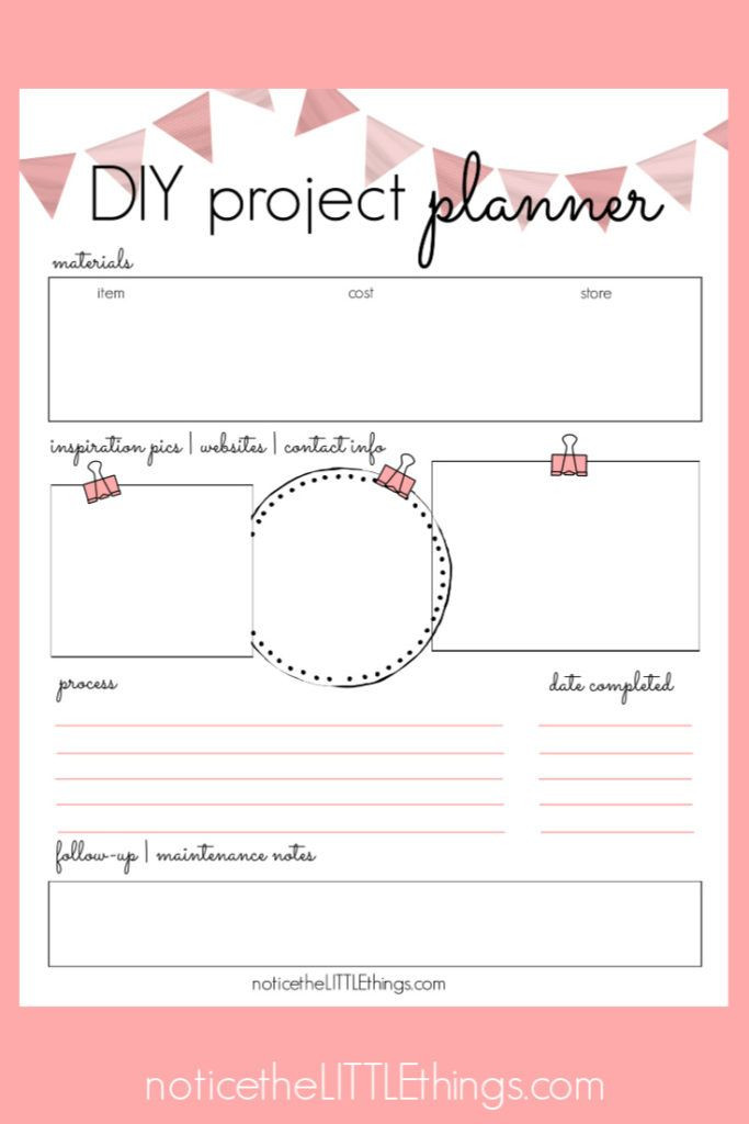DIY Project Planner
 save time with this helpful DIY project planner all