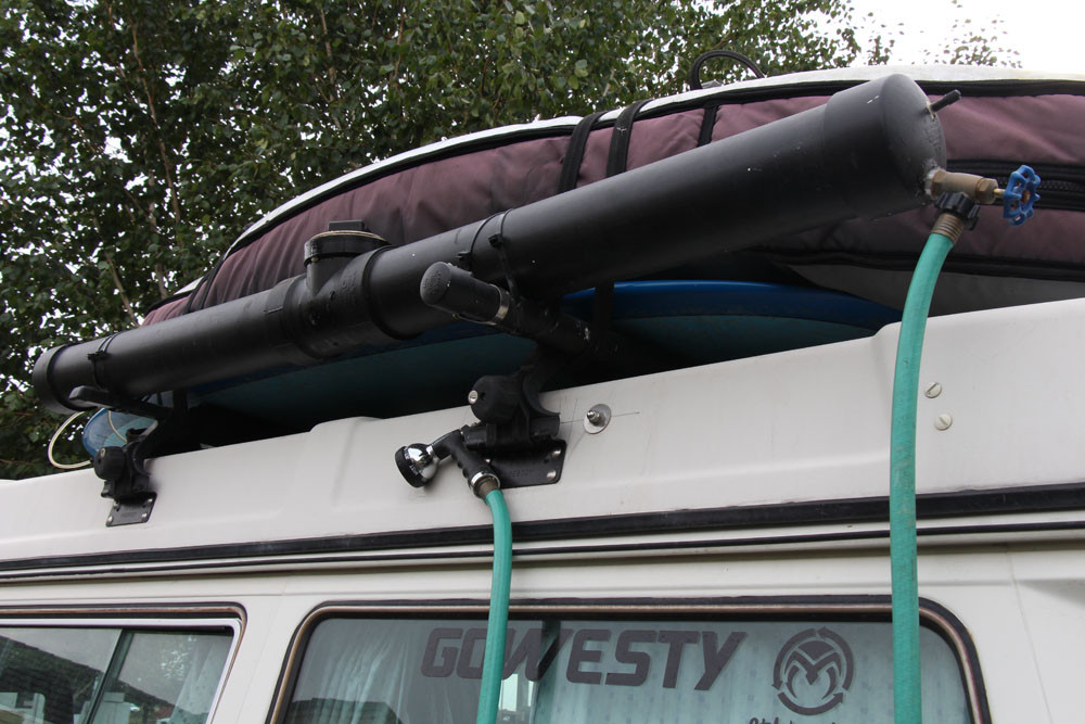 DIY Roof Rack Shower
 Solar Heated Pressurized Shower