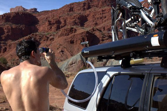 DIY Roof Rack Shower
 Road Shower Mounts Roof Racks Delivers Hot Water