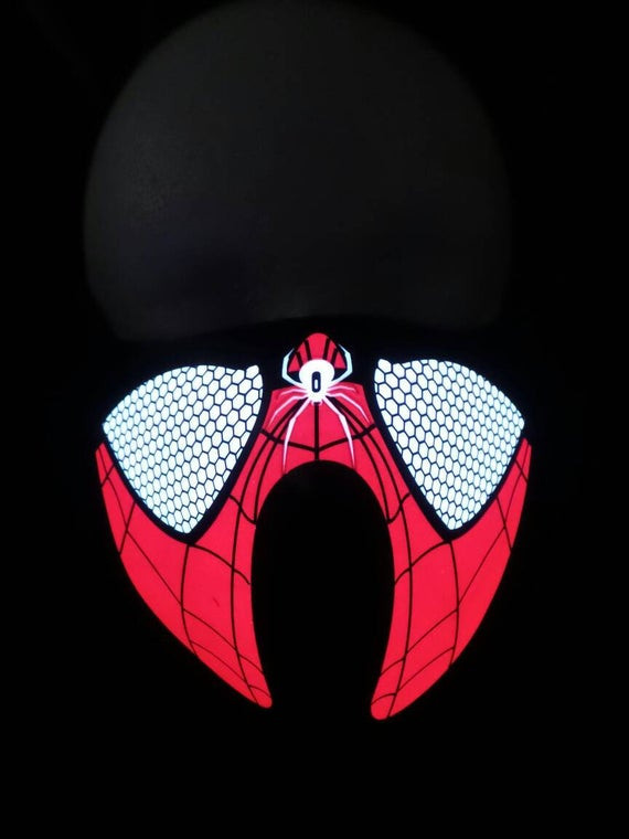 DIY Sound Masking
 Red Spiderman LED Sound Activated Rave Mask for DJ Edc