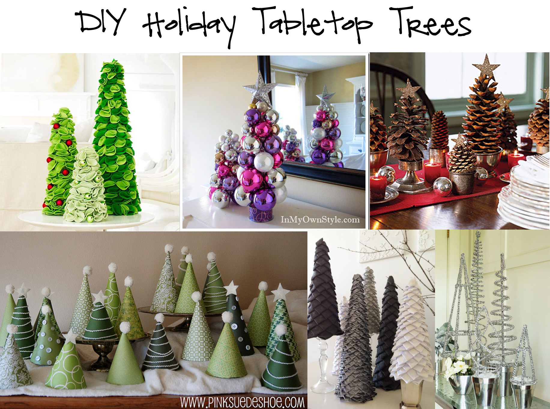 DIY Tabletop Christmas Tree
 Round up DIY Holiday Tabletop Trees in the know mom