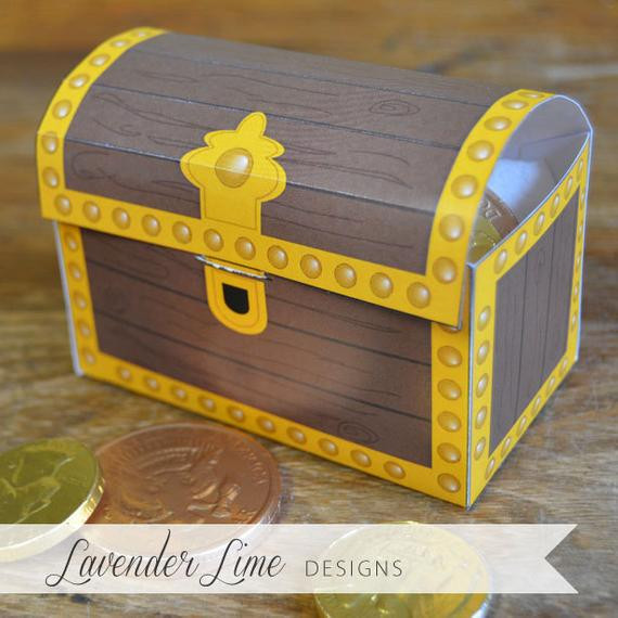 DIY Treasure Chest Box
 Printable DIY Pirate Treasure Chest Favor Boxes