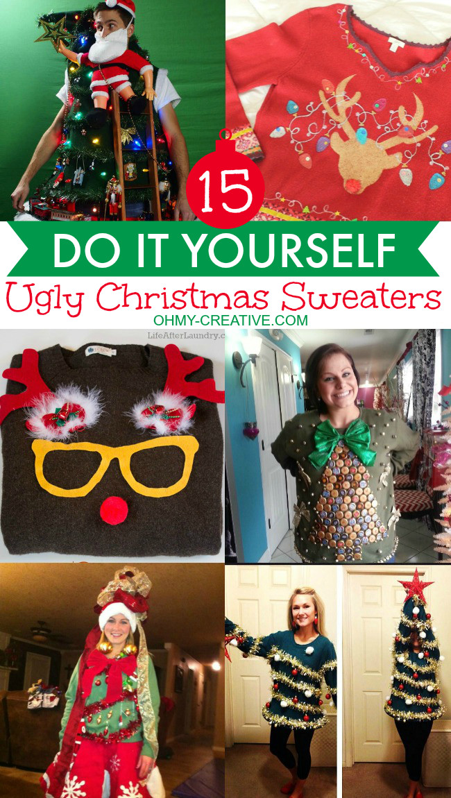 Diy Ugly Christmas Sweater Party Ideas
 50 Ugly Christmas Sweater Party Ideas Oh My Creative