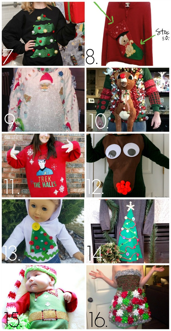 Diy Ugly Christmas Sweater Party Ideas
 32 DIY Ugly Christmas Sweaters C R A F T