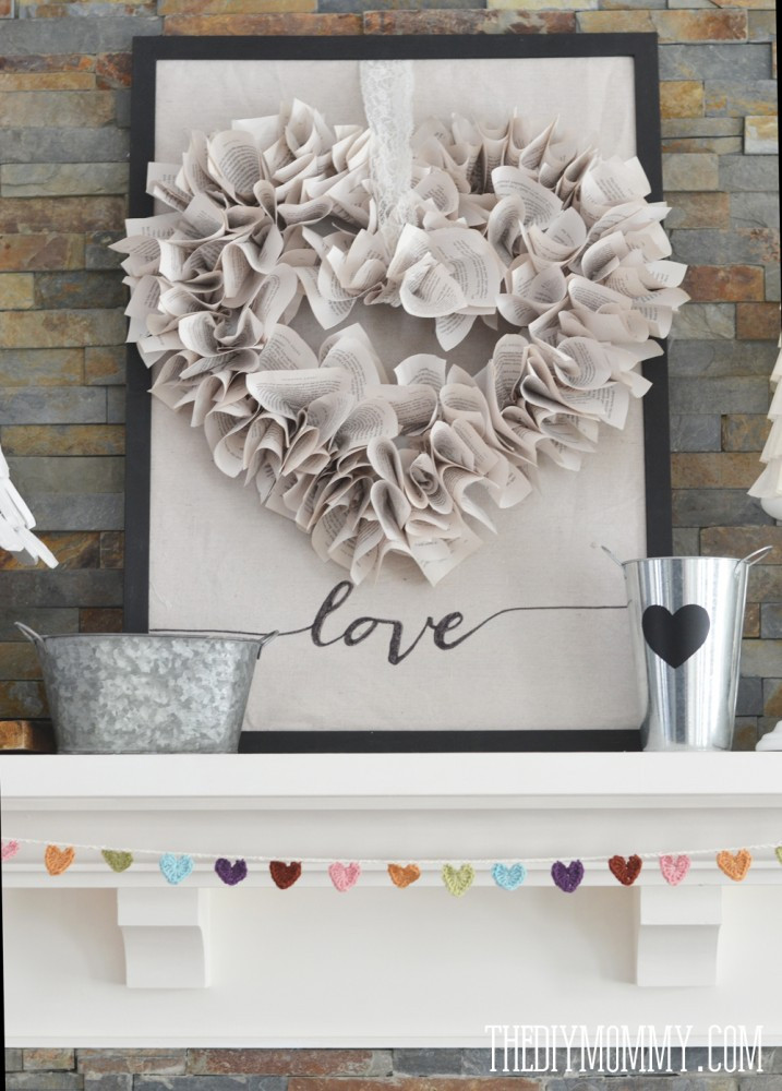 DIY Valentine Decorations
 Our Neutral Valentine s Day Mantel Decor