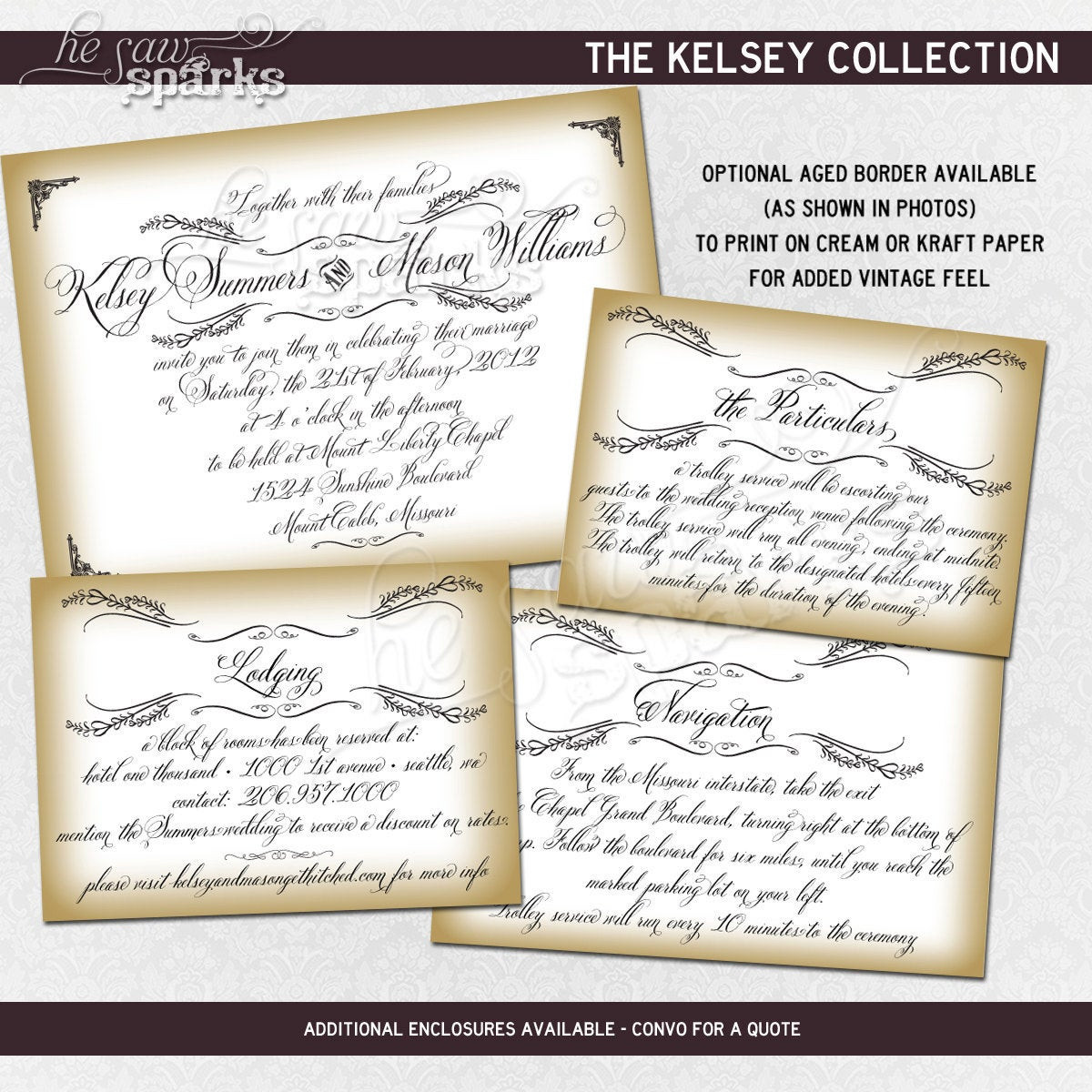 DIY Vintage Wedding Invitations
 Vintage Wedding Invitation Printable DIY The Kelsey