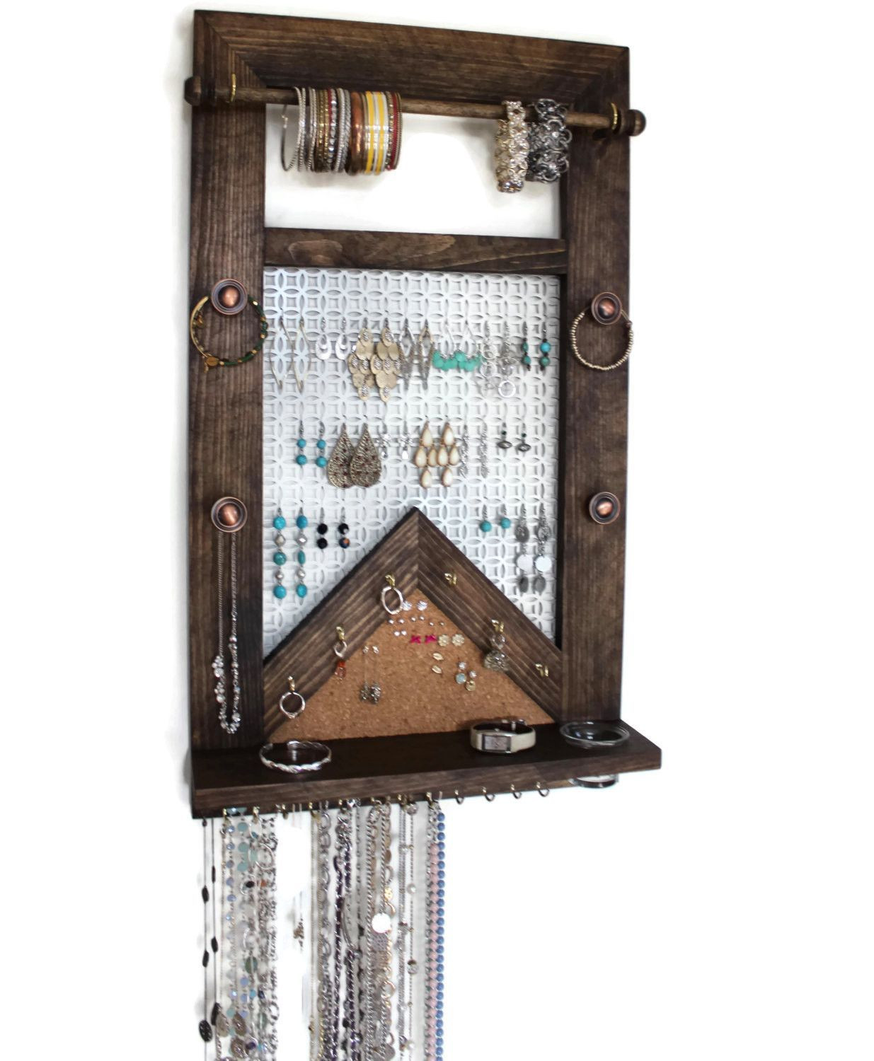 DIY Wall Hanging Jewelry Organizer
 Reverse Ultimate All in e Jewelry Organizer Wooden