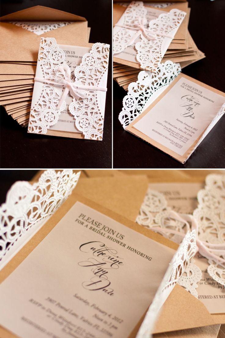 DIY Wedding Envelope
 Lace Doily DIY Wedding Invitations Mrs Fancee