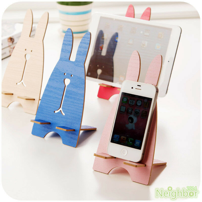 DIY Wooden Phone Stand
 Wooden DIY Bunny Phone Holder Table Stand Support for