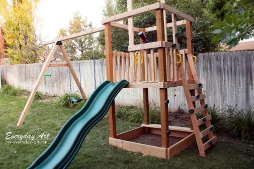 DIY Wooden Swing
 Everyday Art DIY Wooden Swing Set