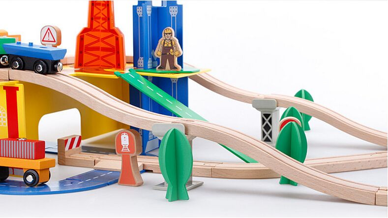 DIY Wooden Train Tracks
 Hot Sell Thomases DIY Wooden railroad Railway Wooden Train