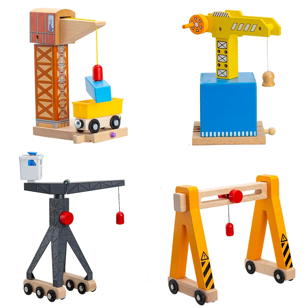 DIY Wooden Train Tracks
 Wooden Cranes Toys Wooden Train Track Railway Accessories