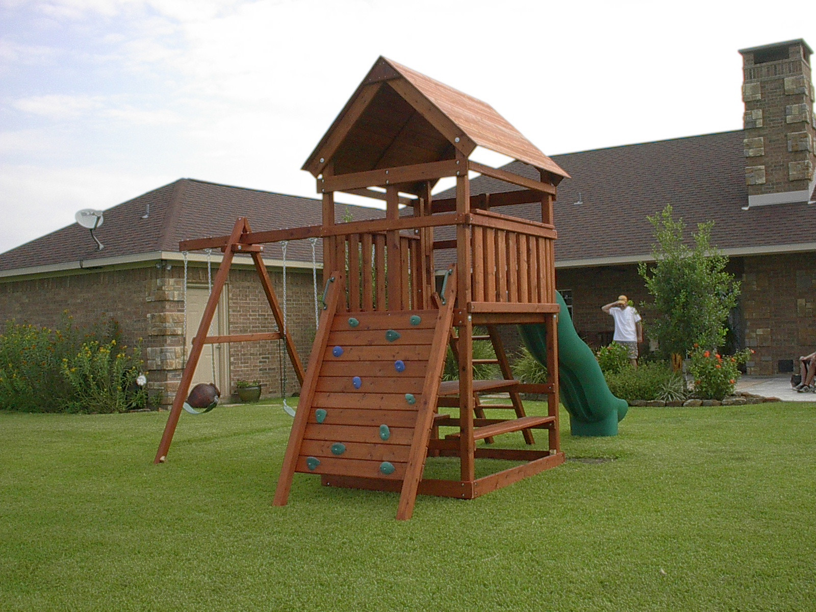 Do It Yourself Backyard Playsets
 Triton Playset DIY Wood Fort and Swingset Add on Plans