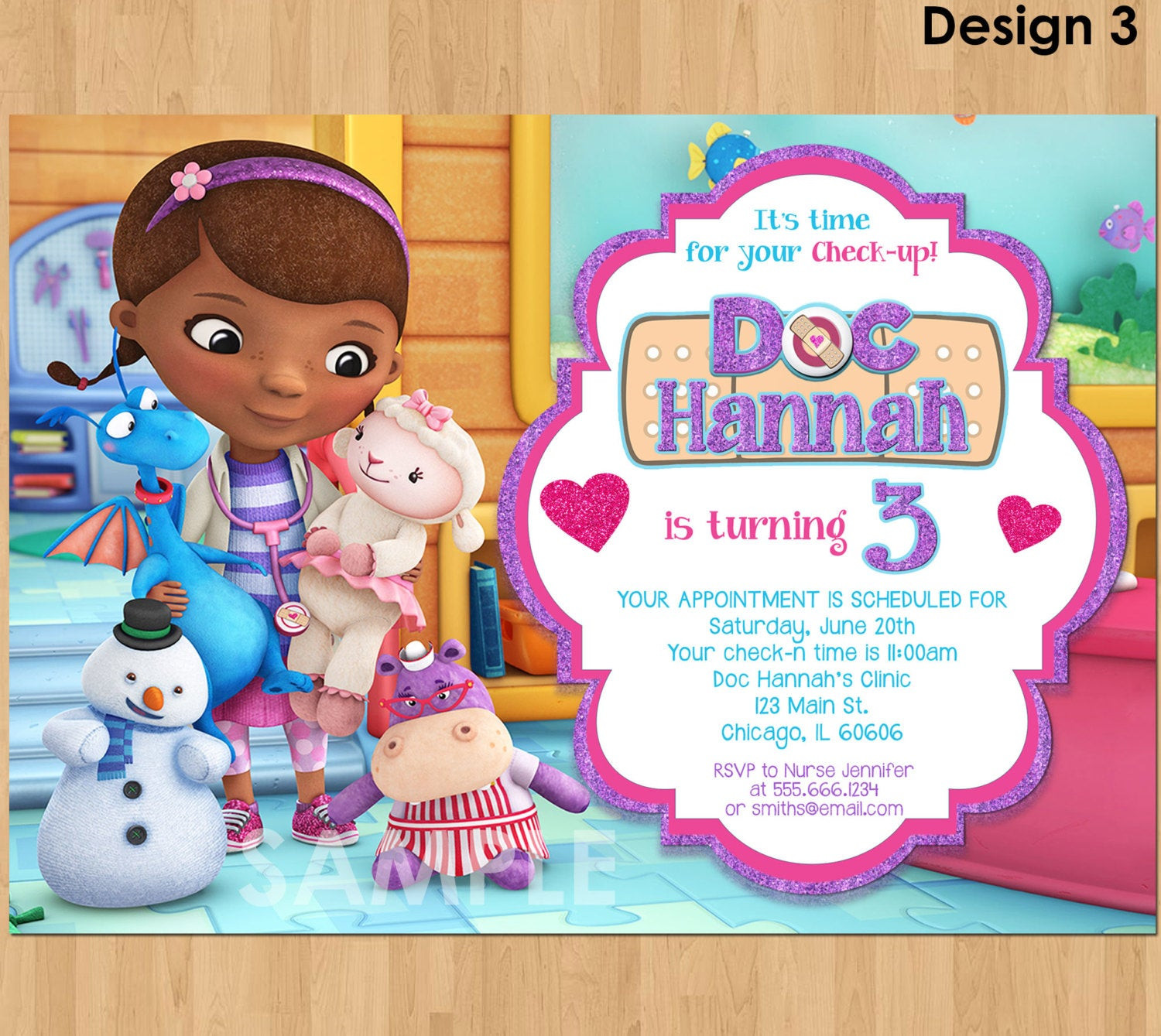 Doc Mcstuffin Birthday Invitations
 Doc McStuffins Birthday Invitation Doc McStuffin Invitation