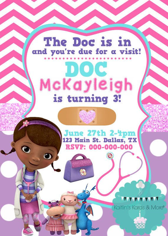 Doc Mcstuffin Birthday Invitations
 Doc McStuffins Birthday Invitation by KaitlinsKardsNMore