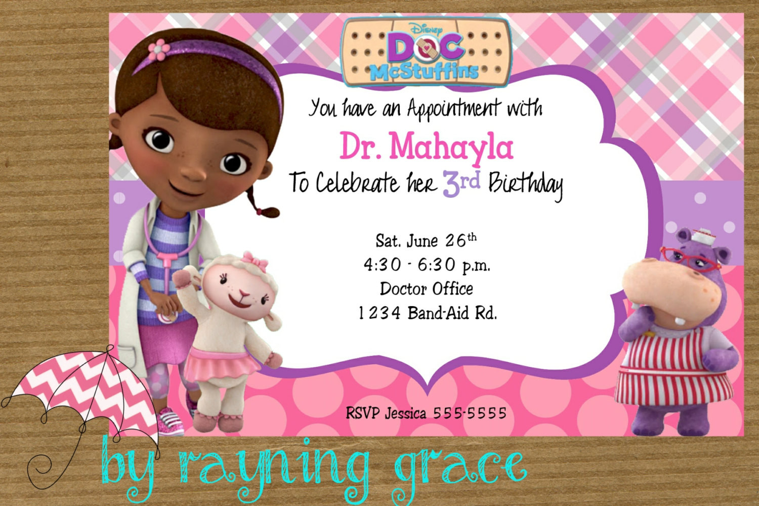 Doc Mcstuffin Birthday Invitations
 Disney Doc McStuffins Birthday Party Invitations