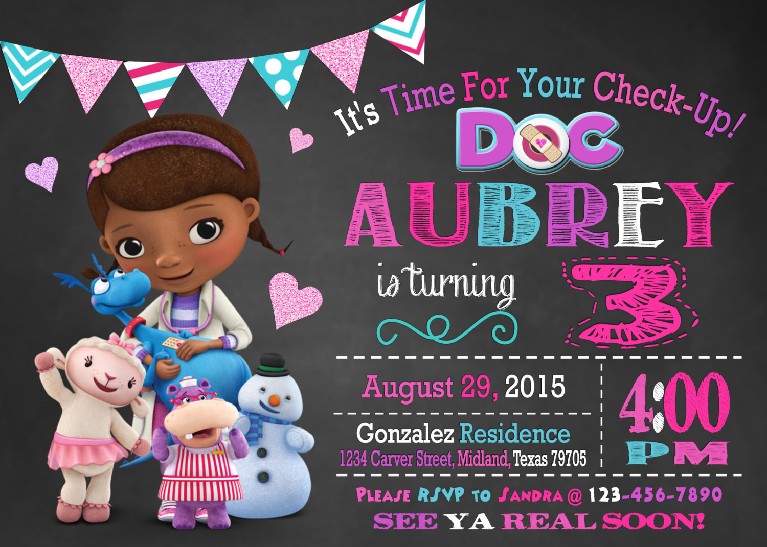 Doc Mcstuffin Birthday Invitations
 Doc McStuffins Birthday Party Planning Ideas & Supplies