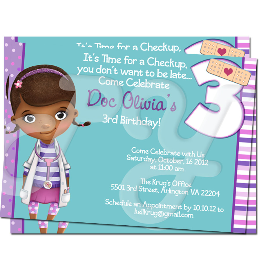 Doc Mcstuffins Personalized Birthday Invitations
 Doc McStuffins Personalized Invitations