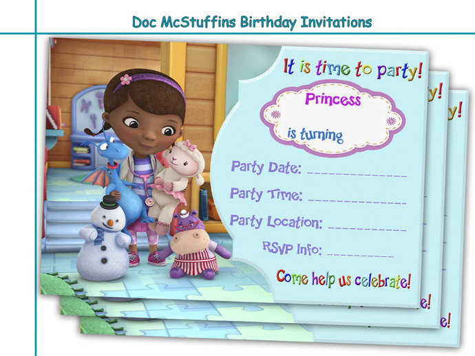 Doc Mcstuffins Personalized Birthday Invitations
 Amazing Doc McStuffins Birthday by HolidayPartyStar on Zibbet