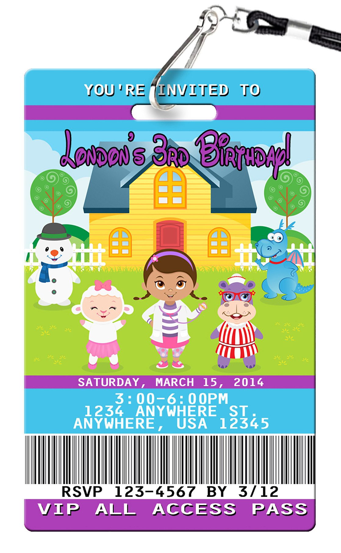 Doc Mcstuffins Personalized Birthday Invitations
 Doc McStuffins Birthday Invitations PVC Invites VIP