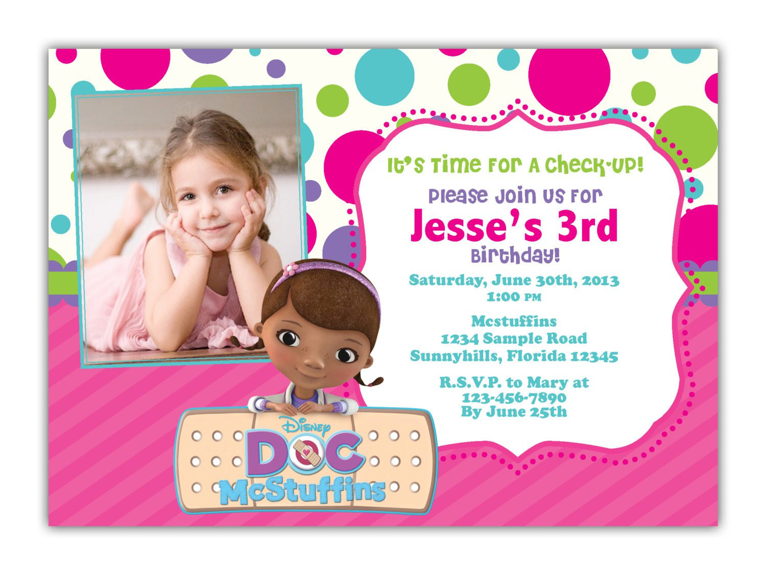 Doc Mcstuffins Personalized Birthday Invitations
 Doc Mcstuffins Birthday Invitations