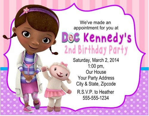 Doc Mcstuffins Personalized Birthday Invitations
 Doc McStuffins Birthday Party Invitations Personalized