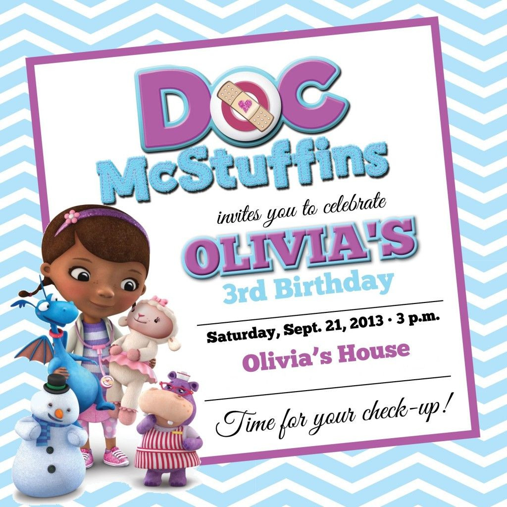 Doc Mcstuffins Personalized Birthday Invitations
 A Doc McStuffins Birthday Party