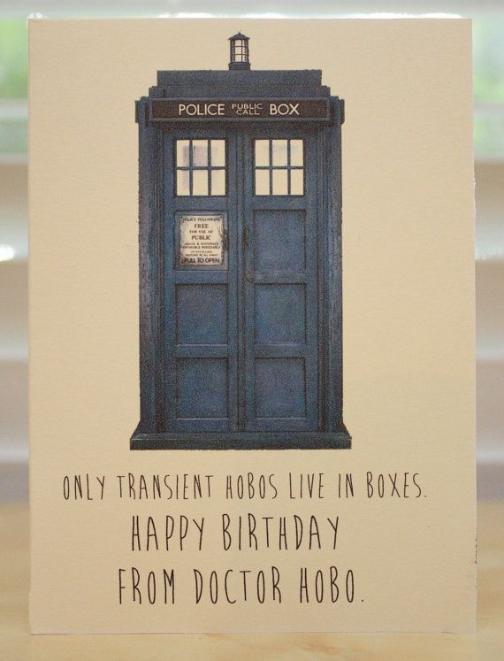 Doctor Who Birthday Quotes
 Doctor Who Birthday card Tardis Dr Who geeky party