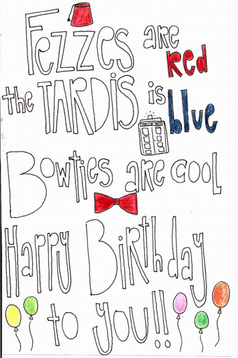 Doctor Who Birthday Quotes
 doctor who birthday card Tumblr