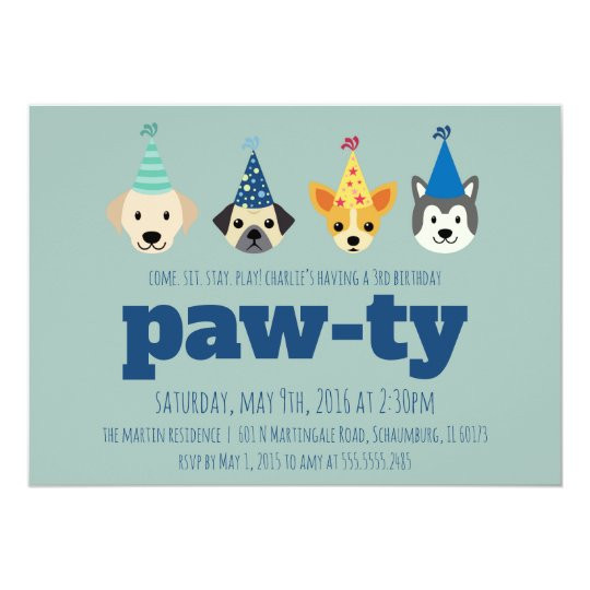 Dog Birthday Invitations
 Puppy Birthday Party Invitation Dog Party Invite