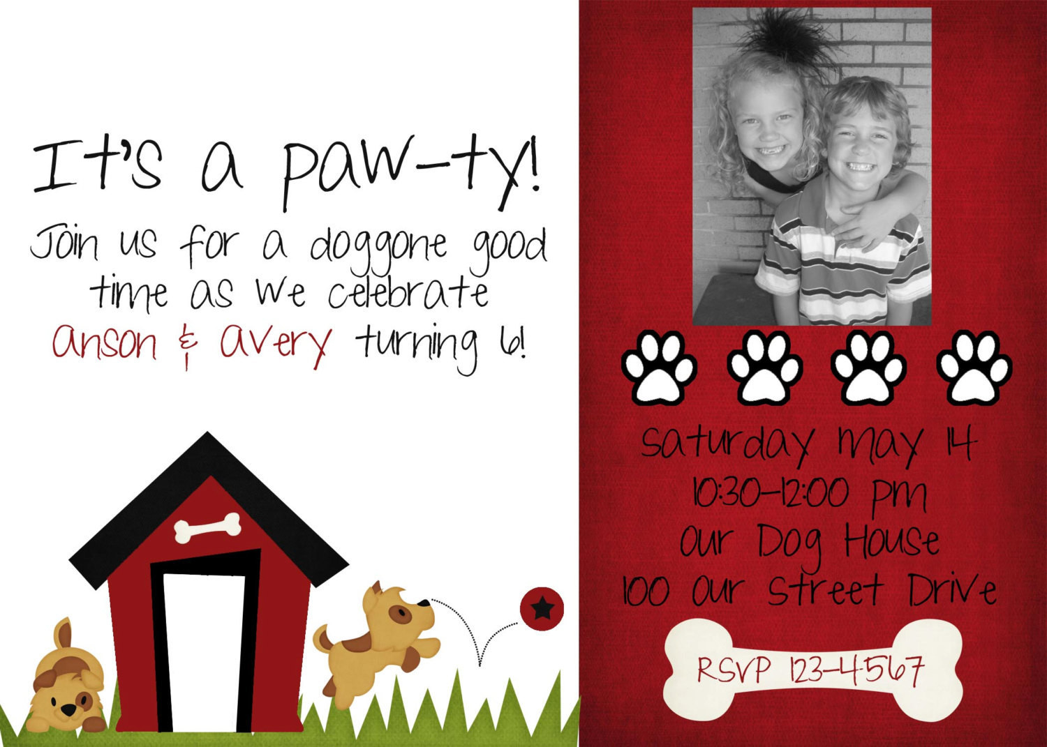 Dog Birthday Invitations
 Dog Birthday Invitation by jaebirddesign on Etsy