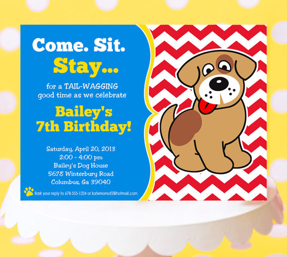 Dog Birthday Invitations
 Puppy Party Invitation Puppy Birthday Invitation Printable